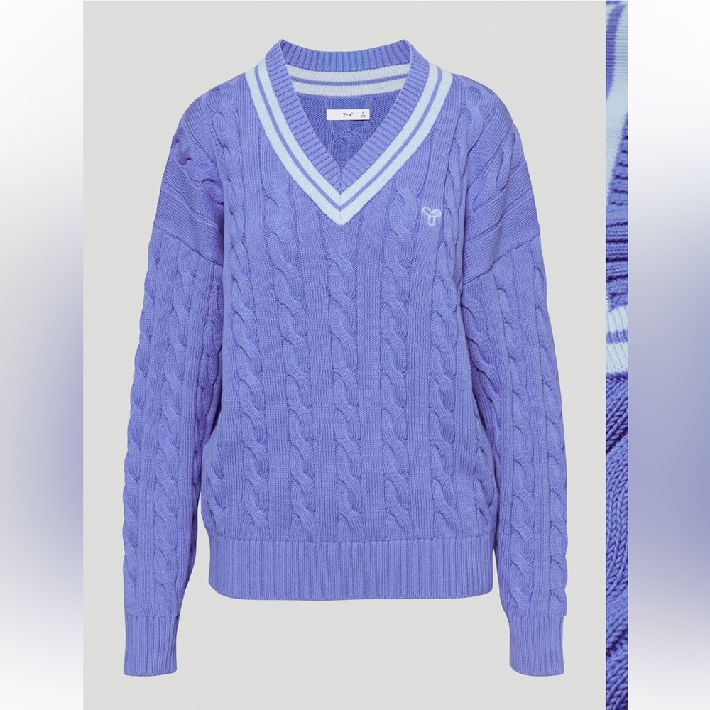 Purple Cable Knit Sweater